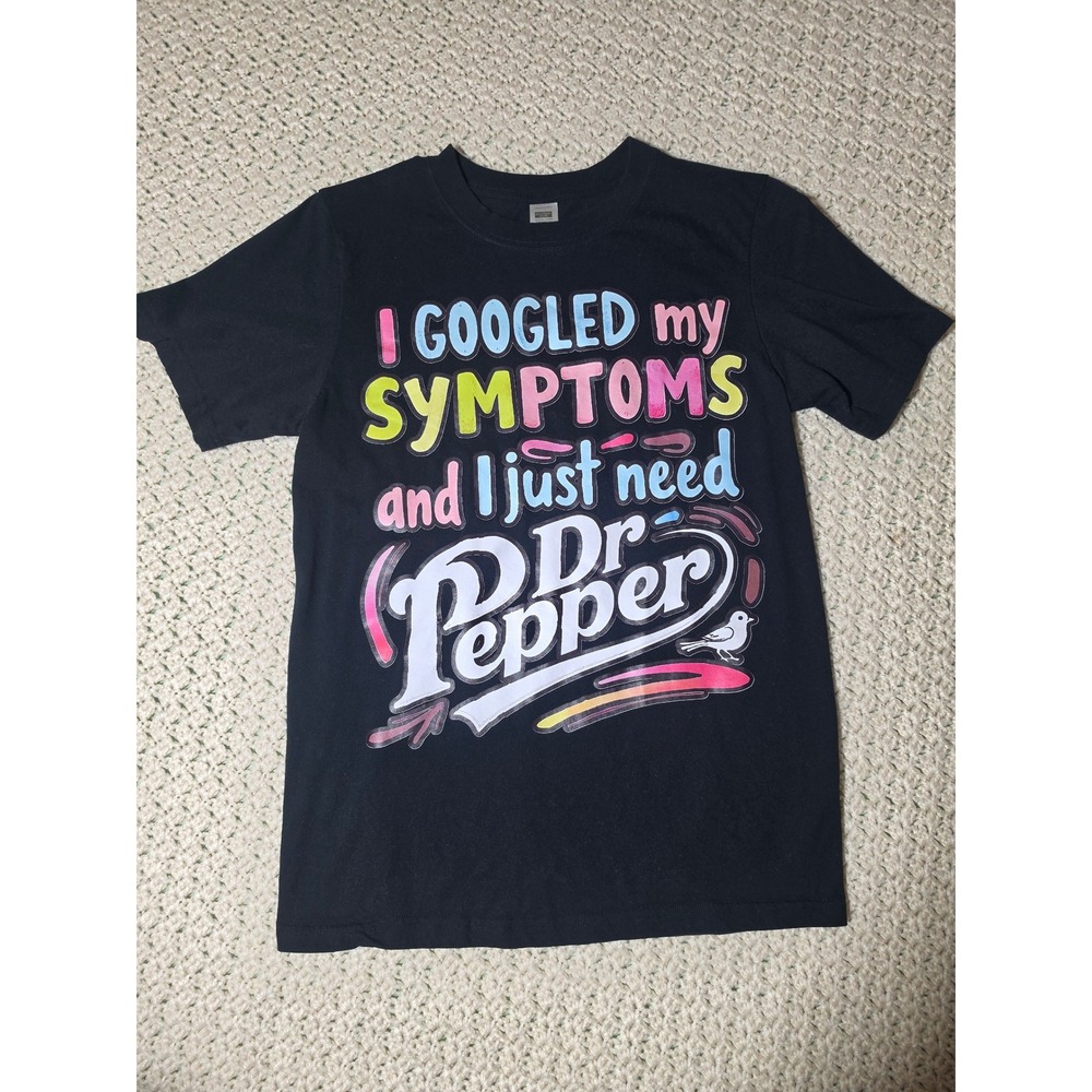 Digiprint Apparel Graphic Tee Women Small Black Excellent Funny Dr Pepper Shirt